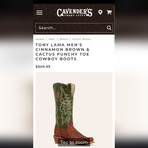 Tony Lama Green and Brown Western Boots - Picture 2 of 4